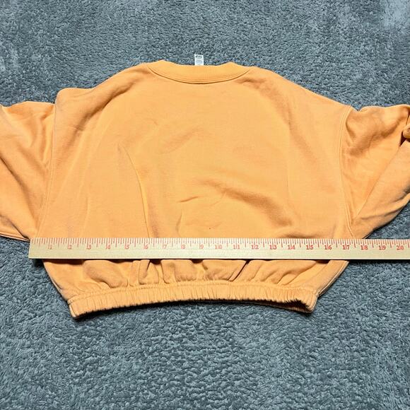 ALO Yoga Devotion Pullover Sweatshirt Womens XS Cropped Crewneck Orange - Picture 5 of 8